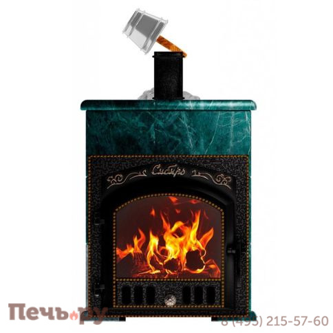 Премиальная банная печь НМК Сибирь-40 (дверка 545х545) в облицовке Оптима змеевик фото