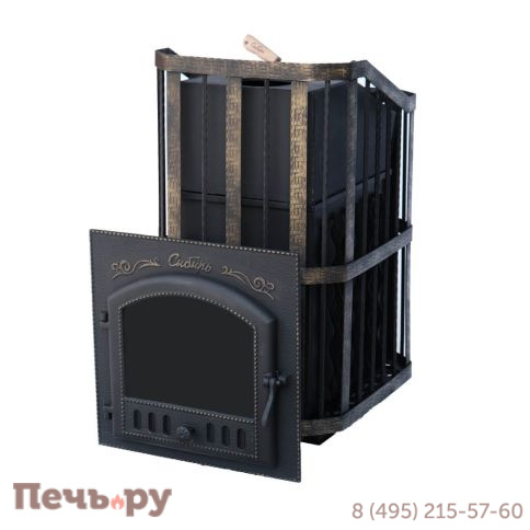 Премиальная банная печь НМК Сибирь-40 ЗК (дверка 545х545) фото 2