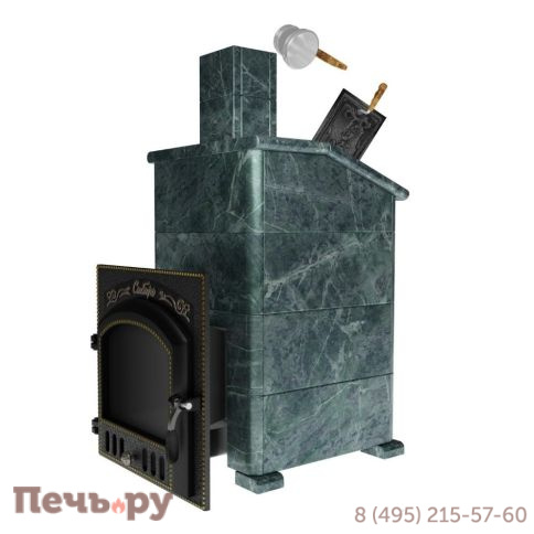 Премиальная банная печь НМК Сибирь-40 ЗК (дверка 700х700) в облицовке Президент фото 2
