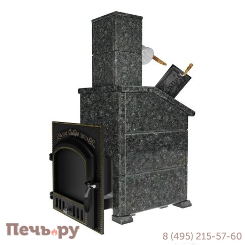Премиальная банная печь НМК Сибирь-40 ЗК (дверка 700х700) в облицовке Президент фото 3