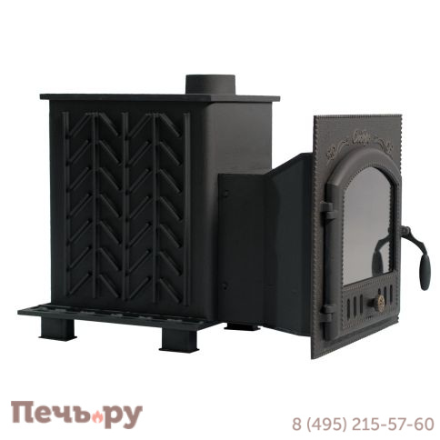 Премиальная чугунная банная печь НМК Сибирь 25 (дверка 545х545) фото 2