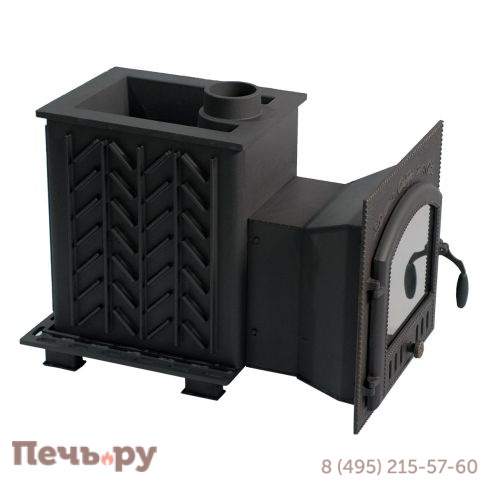 Премиальная чугунная банная печь НМК Сибирь 25 (дверка 545х545) фото 8