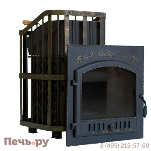 Премиальная чугунная банная печь НМК Сибирь-25 ЗК (дверка 700х700) фото 7
