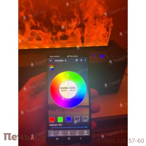 Премиальный паровой 3D электрокамин SappFire 800 фото 10