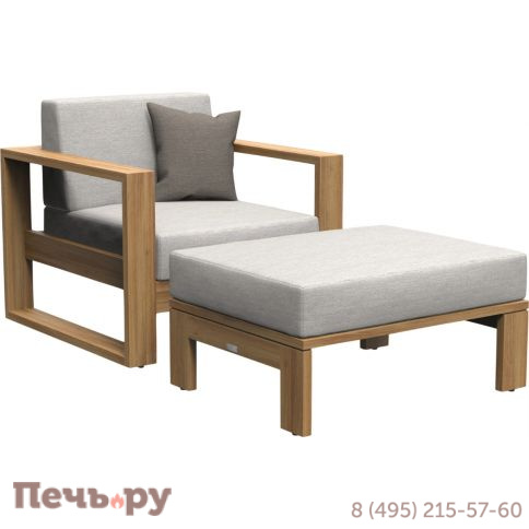 Пуф деревянный с подушкой Janus et Cie Matisse Teak фото 2