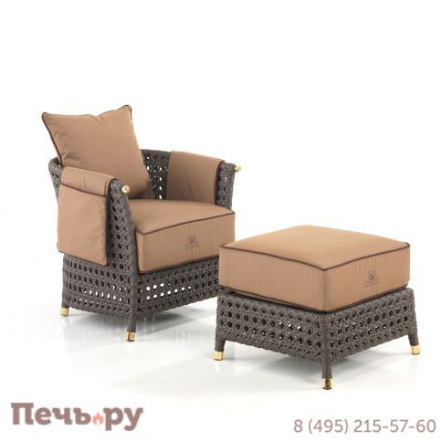 Пуф плетеный с подушкой DFN Wezen фото 2