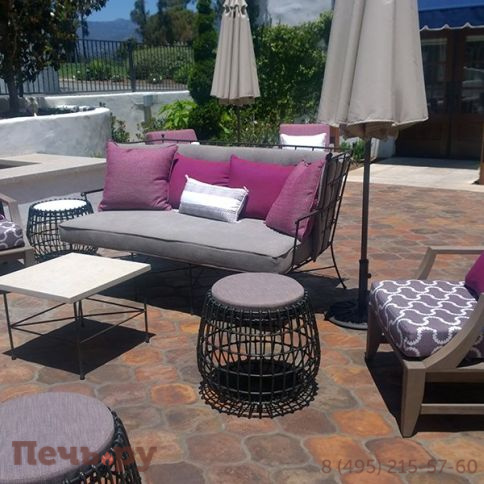 Пуф плетеный с подушкой Janus et Cie Vino JNS/736-94-615/L-CUS фото 2