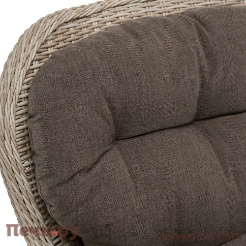 "Алиса" кресло плетеное, цвет бежевый с подушками фото 7