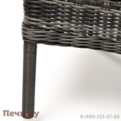 "Алиса" кресло плетеное, цвет графит с подушками фото 8