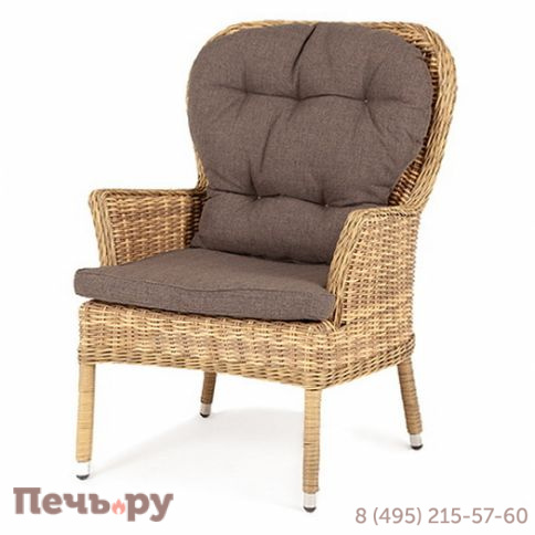 "Алиса" кресло плетеное, цвет соломенный фото