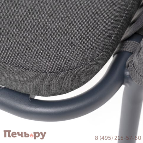 "Бордо" стул плетеный из роупа, каркас алюминий темно-серый (RAL7024) муар, роуп серый 15мм, ткань темно-серая 027 фото 8
