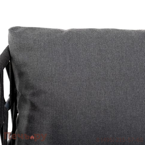 "Диего" диван 2-местный плетеный из роупа, каркас алюминий темно-серый (RAL7024) муар, роуп темно-серый круглый, ткань темно-серая 027 фото 7