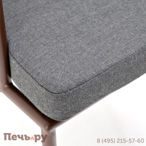 "Диего" стул плетеный из роупа, каркас из стали коричневый (RAL8016) муар, роуп коричневый круглый, ткань серая фото 7