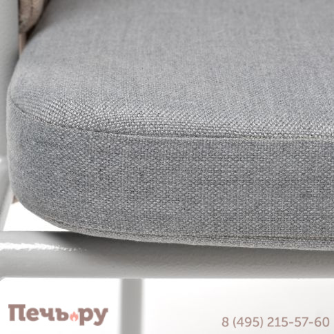 "Диего" стул плетеный из роупа, каркас из стали светло-серый (RAL7035) муар, роуп бежевый круглый, ткань светло-серая фото 7