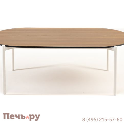 "Диего" журнальный стол из HPL 120х60 H40, каркас белый муар, цвет "дуб" фото 2