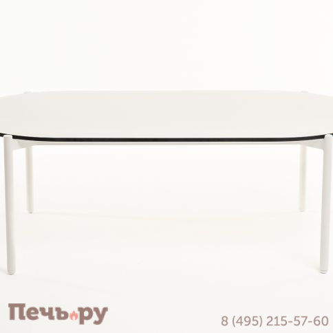 "Диего" журнальный стол из HPL 120х60 H40, каркас белый муар, цвет "молочный" фото 2