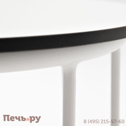 "Эквадор" журнальный стол из HPL круглый Ø40 H55, каркас из стали белый, цвет столешницы "молочный" фото 2