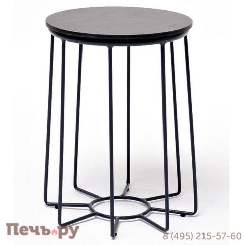"Эквадор" журнальный стол из HPL круглый Ø40 H55, каркас из стали темно-серый (RAL 7024), цвет столешницы "серый гранит" фото