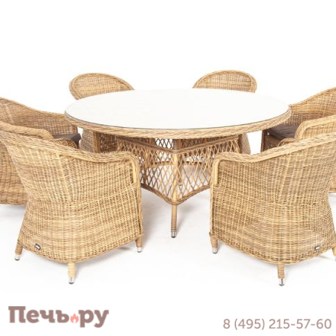 "Эспрессо–150 R" обеденная группа плетеная, цвет соломенный фото