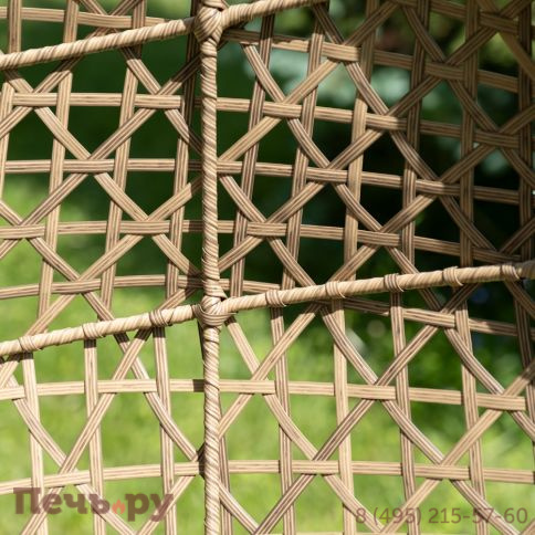 "Флоренция" подвесное кресло-кокон из искусственного ротанга, цвет соломенный с серой подушкой фото 6