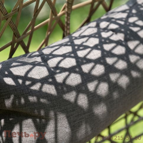 "Флоренция" подвесное кресло-кокон из искусственного ротанга, цвет соломенный с серой подушкой фото 7