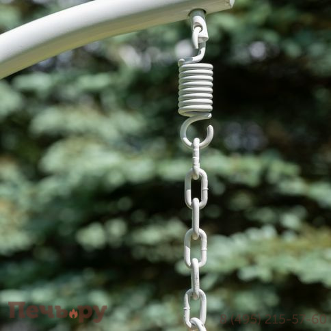 "Флоренция" подвесное кресло-кокон из искусственного ротанга, цвет соломенный с серой подушкой фото 9