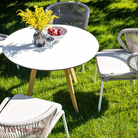 "Франческо" интерьерный стол из HPL круглый Ø90см, цвет молочный фото 6