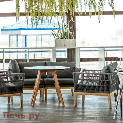 "Франческо" интерьерный стол из HPL круглый Ø90см, цвет молочный фото 8