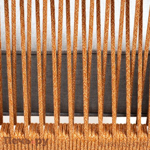 "Канны" кресло плетеное из роупа, каркас алюминий светло-серый (RAL7035) муар, роуп светло-серый круглый, ткань светло-серая фото 10