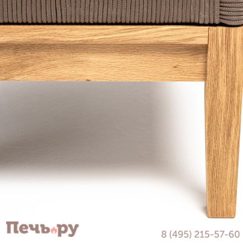 "Канны" кресло плетеное из роупа, основание дуб, роуп коричневый круглый, ткань темно-серая 027 фото 8