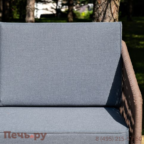 Лаунж-зона 4SiS Канны 4-местная из роупа со столиком Канны (серый гранит), основание дуб, роуп коричневый фото 12