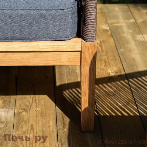 Лаунж-зона 4SiS Канны 4-местная из роупа со столиком Канны (серый гранит), основание дуб, роуп коричневый фото 17