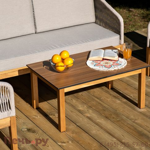 Лаунж-зона 4SiS Канны 4-местная из роупа со столиком Канны цвета дуб, основание дуб, роуп бежевый фото 11