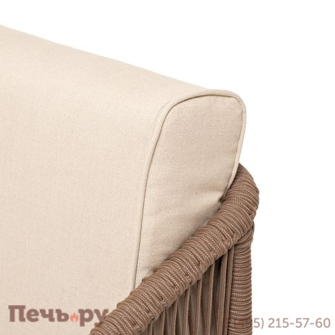 Лаунж-зона 4SiS Канны 4-местная из роупа со столом Гранада (серый гранит), основание дуб, роуп коричневый, ткань бежевая фото 7