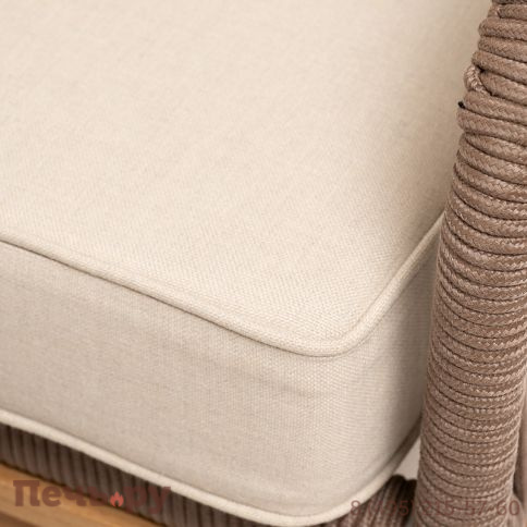 Лаунж-зона 4SiS Канны 4-местная из роупа со столом Гранада (серый гранит), основание дуб, роуп коричневый, ткань бежевая фото 9