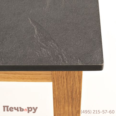 "Канны" журнальный столик из HPL 90х60, H40, основание дуб, цвет столешницы "серый гранит" фото 3