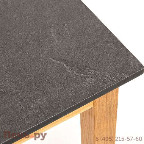 "Канны" журнальный столик из HPL 90х60, H40, основание дуб, цвет столешницы "серый гранит" фото 4
