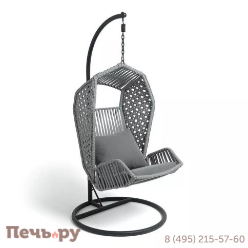 4SiS Капри подвесное кресло из искусственного ротанга, цвет серый фото