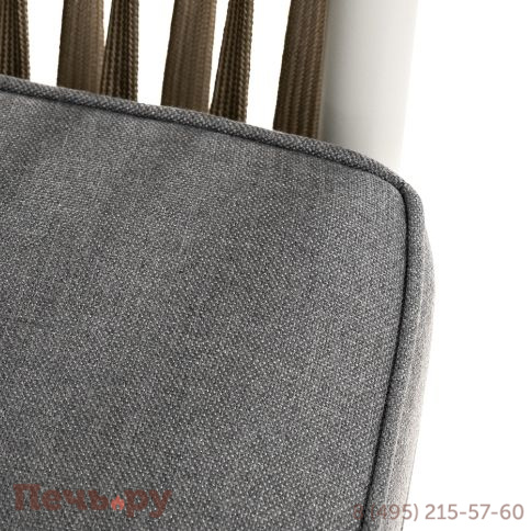 "Касабланка" диван 2-местный плетеный из роупа, каркас алюминий светло-серый (RAL7035) муар, роуп серо-коричневый 23мм, ткань серая 017 фото 7