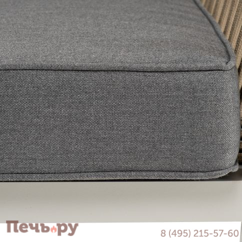 "Касабланка" диван 2-местный плетеный из роупа, каркас алюминий светло-серый (RAL7035) муар, роуп серо-коричневый 23мм, ткань серая 017 фото 8