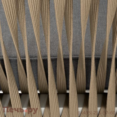 "Касабланка" диван 2-местный плетеный из роупа, каркас алюминий светло-серый (RAL7035) муар, роуп серо-коричневый 23мм, ткань серая 017 фото 9