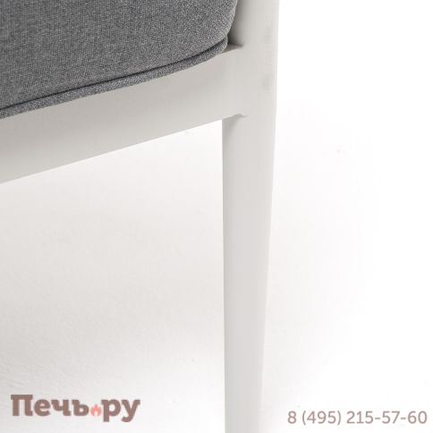 "Касабланка" кресло плетеное из роупа, каркас алюминий светло-серый (RAL7035) муар, роуп серо-коричневый 23мм, ткань серая 017 фото 9