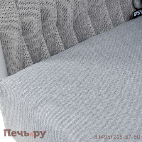 "Каталония" диван модульный плетеный из роупа, основание дуб, роуп темно-серый круглый, ткань темно-серая 027 фото 6