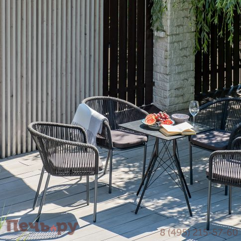 "Конте" интерьерный стол из HPL 63x63см, цвет "серый гранит" фото 9