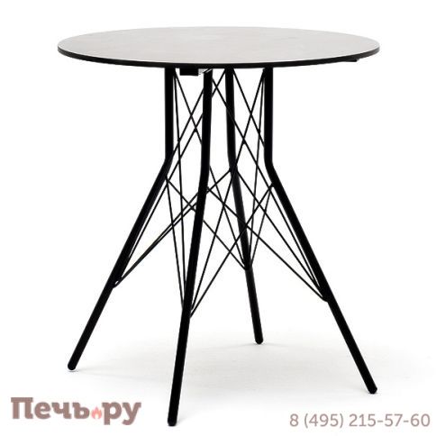 "Конте" интерьерный стол из HPL круглый Ø70см, цвет "серый гранит" фото