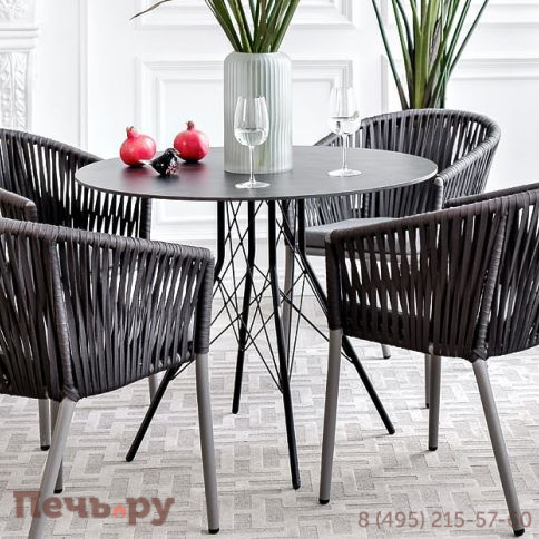 "Конте" интерьерный стол из HPL круглый Ø90см, цвет "серый гранит" фото 2