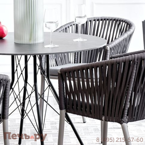 "Конте" интерьерный стол из HPL круглый Ø90см, цвет "серый гранит" фото 3