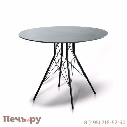 "Конте" стол из HPL круглый Ø80см, цвет "серый гранит" фото