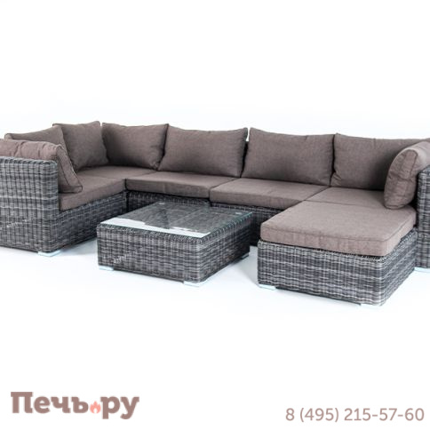 "Лунго" модуль диванный прямой с подушками, цвет графит фото 4