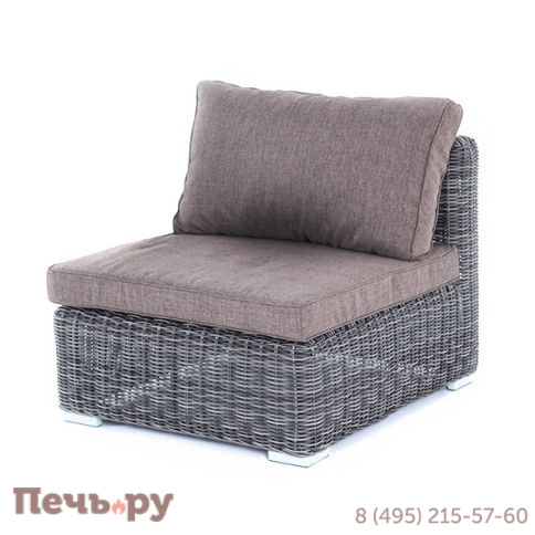 "Лунго" модуль диванный прямой с подушками, цвет графит фото